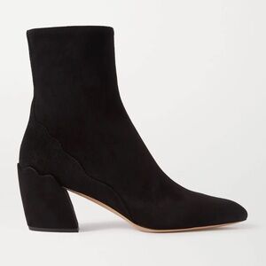 Chloe Suede Boots Made in Italy Scallop Trim Detail
